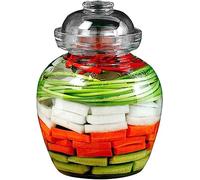 Barattolo di Kimchi Piccolo Barattolo di Sottaceti in Vetro Trasparente Addensato per La Casa, Sigillo d'Acqua con Coperchio Barattoli di Fermentazione, Funghi, Cavolfiore, Transparent, 7.5kg/264.6oz