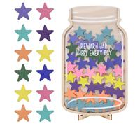Barattolo Di Ricompensa Per Bambini Con 45 Stelle, Sistema Di Ricompense Per Buone Abitudini 27x17x2.5cm Per Casa E Scuola In Legno