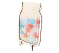 Barattolo di Ricompensa Stella Colorata Incentivo di Incoraggiamento Alla Formazione di Routine in Legno per Bambini, Studenti, Aula Acrilico di Betulla