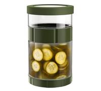 Barattolo di sottaceti - Dispenser di sottaceti - Vaso di vetro reversibile coperchio in silicone largo antiscivolo per fermentati dolci yogurt miele preparazione dei pasti