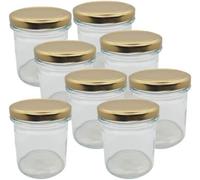 Barattolo di vetro 350ml con coperchio oro - 24 pezzi