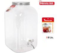 Barattolo Dispenser con Rubinetto 8L Design Elegante e Rubinetto Antigoccia | Barattolo dispenser con capacità di 8 litri e coperchio superiore facile da pulire, perfetto per acqua, succhi e altro anc