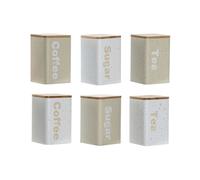 Barattolo Home ESPRIT Beige Grigio [2 Unità] [6 Unità]