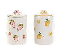 Barattolo Home ESPRIT Giallo Rosso Verde Moderno Frutta [2 Unità]
