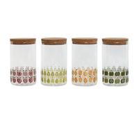 Barattolo Home ESPRIT Giallo Verde Naturale Sughero Silicone Vetro Borosilica