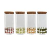 Barattolo Home ESPRIT Giallo Verde Naturale Sughero Silicone Vetro Borosilica