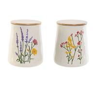 Barattolo Home ESPRIT Multicolore Fiori Shabby Chic [2 Unità]