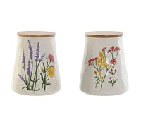 Barattolo Home ESPRIT Multicolore Fiori Shabby Chic [2 Unità]