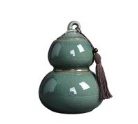 Barattolo in ceramica a forma di zucca, Barattolo for conservare caramelle for tè e caffè in ceramica, zucca a doppio strato sigillata multicolore(B)