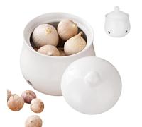 Barattolo in ceramica per aglio con coperchio per cipolla | Contenitore per aglio da banco per cucina, cipolla patata, zenzero, dispensa, casa, cucina, sala da pranzo