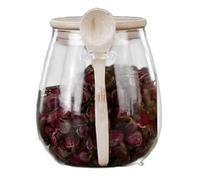 Barattolo in - Contenitore ermetico per sale, barattolo trasparente con cucchiaio, protegge il coperchio | Scatola per conservare alimenti per cucina, dispensa, mensole, caffè, tè, zucchero e