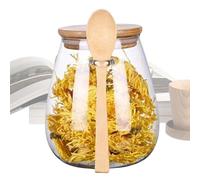 Barattolo in - Contenitore ermetico per sale, barattolo trasparente con cucchiaio, protegge il coperchio | Scatola per conservare alimenti per cucina, dispensa, mensole, caffè, tè, zucchero e