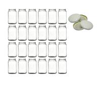 BARATTOLO IN VETRO 314 cc + Coperchi/tappi Ø 63mm conserve salsa vaso - pz 24