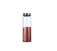 Barattolo in vetro borosilicato per condimenti, pepe, spezie, sale da cucina, sesamo, condimento solido, bottiglia con coperchio rotante (500 ml)