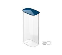 Barattolo in Vetro Borosilicato Rettangolare-XL FRESH&STYLE Dimensioni 14x9x h28,4 cm 2100 ml con coperchio salva freschezza e guarnizione Tappo Blu Aria blu