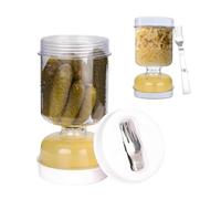 Barattolo in vetro con colino a clessidra, per cetrioli, sottaceti e olive, flip per separatore di succhi bagnati e asciutti