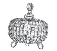 Barattolo in vetro trasparente con coperchio, design in rilievo, contenitore per caramelle e gioielli per decorare la casa, antipolvere e a prova di insetti per organizzare e esporre accessori