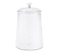 Barattolo in vetro verde goffrato, stile vintage, con texture a diamante, antiscivolo, per bancone della cucina (3 L)