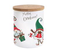 Barattolo Merry Christmas con gnomo da 620 ml, Natale, biscotti, regali, avvento, inverno, stelle