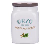Barattolo Orzo 9,5x9,5x14,5 cm in New Bone China VdE Tivoli 1996 Le Travisate Bianco