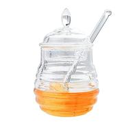 Barattolo per a Forma di Alveare, 245 Ml con Bastoncino Gocciolatore, Design Trasparente Trasparente, Grande capacità per Conservare e Distribuire il