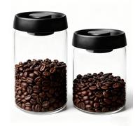 Barattolo per caffè con coperchio sottovuoto: 2 pezzi, ermetico, 1200 ml+1800 ml, in vetro, per chicchi di caffè, per nuisse, tè, cacao, per cucina e scorte