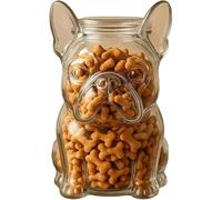 Barattolo per caramelle con bulldog francese, barattolo in vetro con coperchio, grazioso contenitore ermetico per snack, biscotti, cialde di caffè, dolcetti per animali domestici e decorazione per