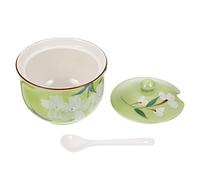 Barattolo per condimenti, Barattolo con coperchio Porcellana con cucchiai Barattoli portacondimenti rotondi Portacondimenti for lattina di tè e caffè salato