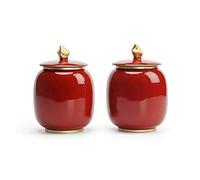 Barattolo per condimenti, Confezione da 2 barattoli di porcellana rossa Set di condimenti Barattolo di spezie Scatola di condimenti Pentola for condimenti for zucchero Pepe Caffè Spezie Zucchero Cioto