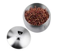 Barattolo per condimenti in acciaio inox, da cucina, con coperchio e cucchiaio, ciotola per sale e pepe, organizzazione della cucina per cucinare, barbecue, barbecue, campeggio, picnic