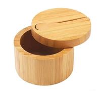 Barattolo per condimenti in legno con paletta integrata e coperchio girevole magnetico a 360 gradi per un'erogazione efficiente