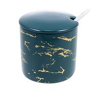 Barattolo per condimenti, Scatola Contenitore for spezie in porcellana con coperchio Cucchiaio Ampolla da cucina Pentola for condimenti Vassoio Sale Cantina Zuccheriera Ciotola for alimenti Stora