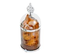 Barattolo per forchetta da frutta, 19 x 7,2 cm, coperchio in trasparente, contenitore portatile, portaposate compatto, organizer da bancone per cucina, sala da pranzo, feste, matrimoni, picnic