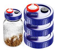 Barattolo per funghi Coperchio per coltura liquida Coperchio in plastica alimentare a bocca regolare con membrana PTFE e porte di iniezione autocurative di ZHANXUBIO (70 mm, 3 pezzi)