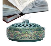 Barattolo per incenso in ceramica - Base pesante da 1000 g, struttura stabile, supporto per bastoncini di incenso a cono, bruciatori di controllo glutine fluenti precisi, decorazioni per la