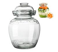 Barattolo per la fermentazione del Kimchi in vetro da 2, 5 litri, contenitore per sottaceti trasparente con coperchio e tappo a ciotola