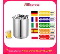 Barattolo per la pulizia della birra in acciaio inossidabile da 10 litri con tre teste - Serbatoio di pulizia in metallo per una pulizia efficiente dei barili di birra