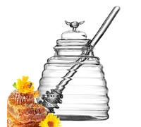 Barattolo per miele, elegante e bello, contenitore trasparente per miele con coperchio, contenitore in per conservare sciroppi, condimenti per insalata, salse