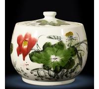 Barattolo per riso in ceramica - Contenitore sigillato con coperchio per cucina, classico barattolo per alimenti in porcellana, ideale per cereali e dispensa