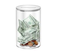 Barattolo Per Risparmiare Denaro In Acrilico - Salvadanaio Trasparente Con Coperchio, Salvadanaio Apribile Per Adulti E Bambini,Per Risparmiare Denaro, Banconote, Contanti,
