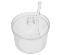 Barattolo per sale in acrilico trasparente con coperchio e cucchiaio, dispenser