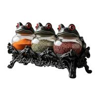 Barattolo per spezie da farmacia a forma di rana strega fatto a mano, contenitore per la cucina in stile gotico, organizer da cucina per strega, per conservare spezie, erbe aromatiche, tè e sali da ba