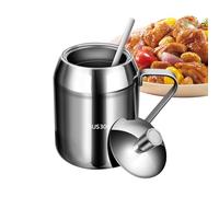 Barattolo per spezie in acciaio - Set di contenitori da cucina da 13,3 x 8,5 cm | Coperchio e cucchiaio, contenitore per olio multifunzionale per sale, zucchero, burro chiarificato, caramelle