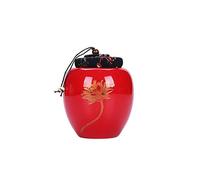 Barattolo per tè in ceramica in stile giapponese, stile vintage, barattolo tradizionale sigillato per la decorazione della casa, della cucina, della sala da pranzo - rosso
