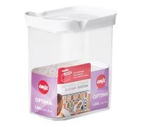 Emsa Optima N11421 - Contenitore da 1,6 litri, rettangolare, coperchio scorrevole, ideale per porzionare, 100% sicuro, igienico, sicuro, senza BPA, design trasparente
