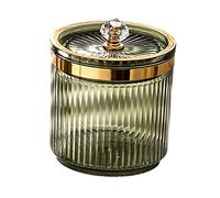 Barattolo porta batuffoli di cotone per trucco, con coperchio, per piano di lavoro, scrivania, cassettiera, trasparente, 8,5 x 11 cm, Verde: 8,5 x 11 cm, 8.5 x 11cm, come descrizione