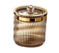 Barattolo porta batuffoli di cotone per trucco, con coperchio, per piano di lavoro, scrivania, cassettiera, trasparente, 8,5 x 11 cm, Marrone: 8,5 x 11 cm, 8.5 x 11cm, come descrizione