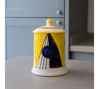 Barattolo Porta Spezie in Ceramica Stile Vietrese con Coperchio | Diametro 16 cm Altezza 10 cm | Fatto e Dipinto a Mano | Contenitore Cucina per Sale, Zucchero, Caffè e Aromi 0508251300