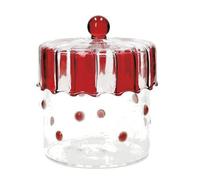Barattolo Portadolci Vetro Pois Rosso h 12 cm Brandani 91091