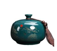 Barattolo portaoggetti da cucina Ceramic Tea Canister With Airtight Lid Kichen Storage Container For, Coffee, Nuts, Spice, Sugar Barattolo di tè in foglie(Green)